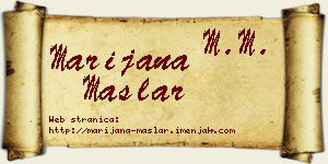 Marijana Maslar vizit kartica